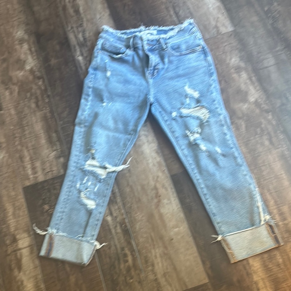 Dear John Blaire Straight Light Blue Distressed Ankle Jeans